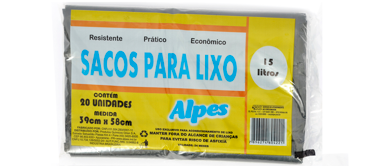 Saco para Lixo 15L Almofada 20 unidades