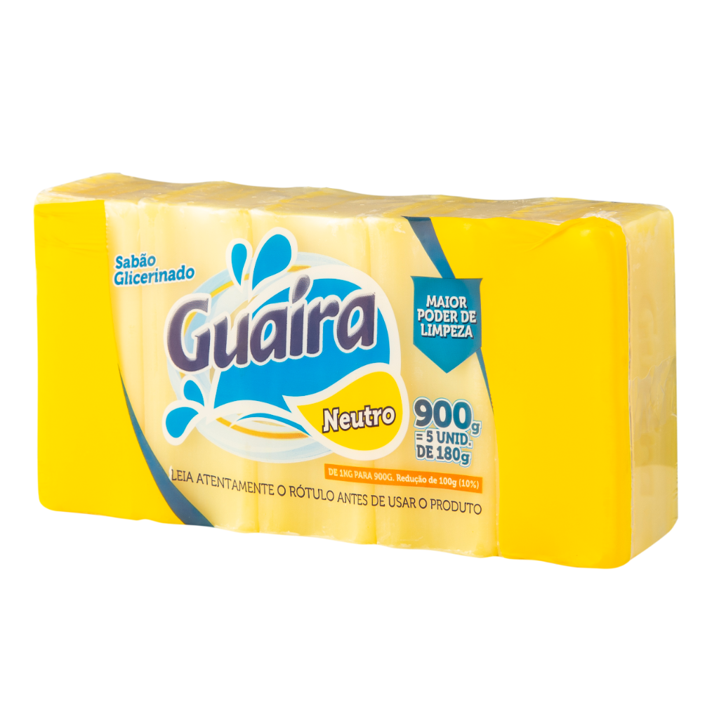 Guaíra Sabão Neutro 900g — 5 unidades