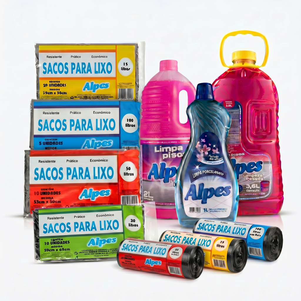 Sacos de Lixo e Limpa Pisos Alpes
