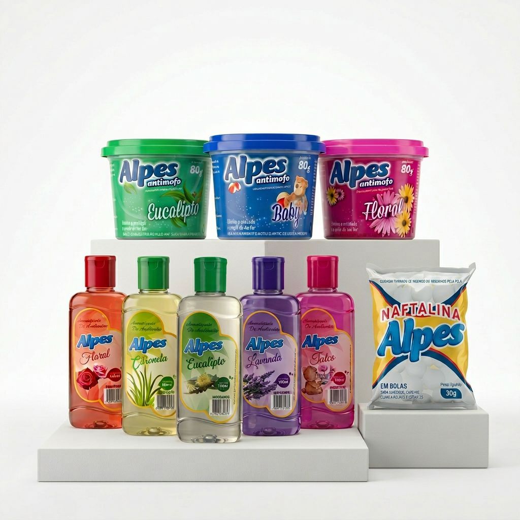 Linha Quarto Alpes — Aromatizante, Antimofo e Naftalina